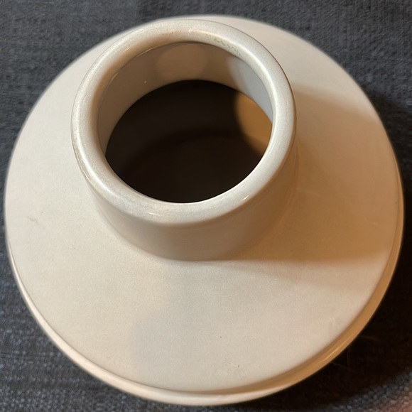 NWT Glazed Pottery Vase: unusual shape and Taupe Color - Picture 2 of 6